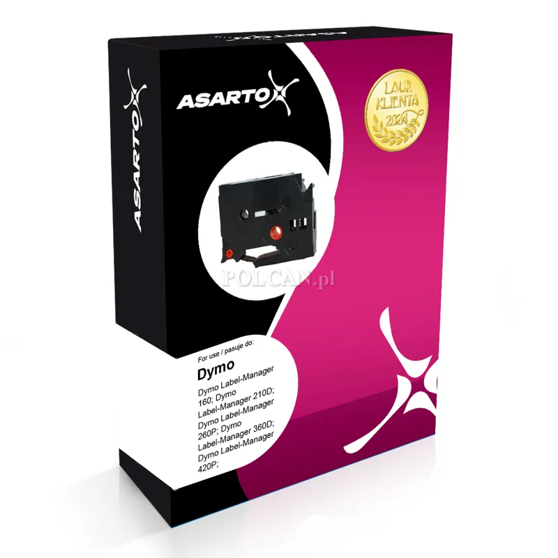 Taśma Asarto do DYMO D12/7/BK/G | S0720590 | black/green | 12mm*7m